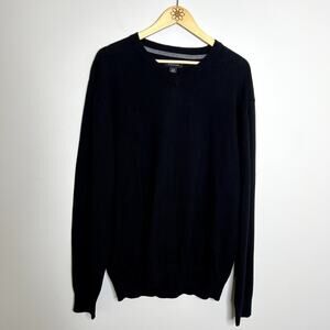 Structure Black V Neck Knit Sweater